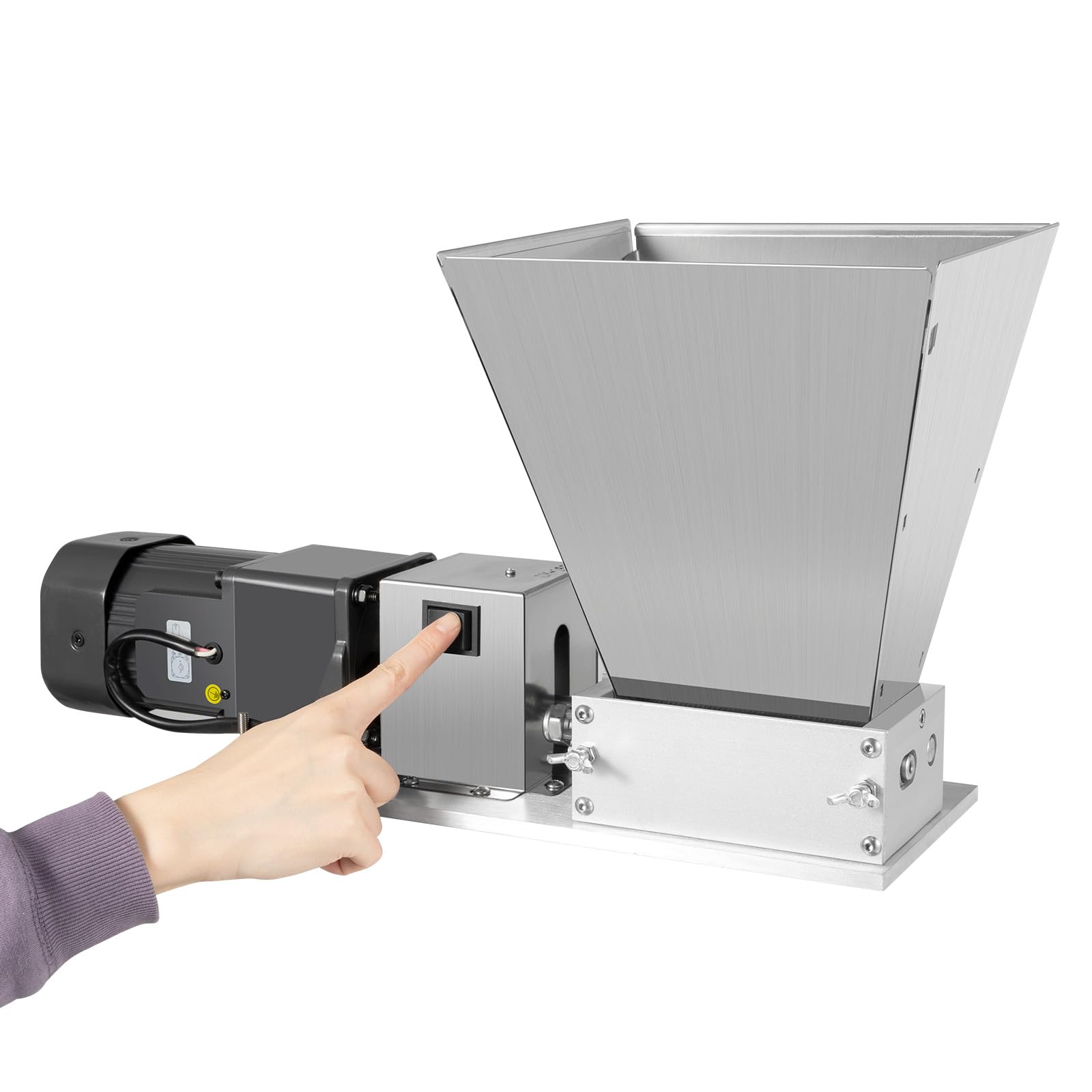 Electric Grain Mill 60W 110V Home Brew Grain Grinder with 2 Roller and 4L Large Capacity Hopper Multi-functional Herb Grinder for Coffee Seeds Rice Corn Pepper