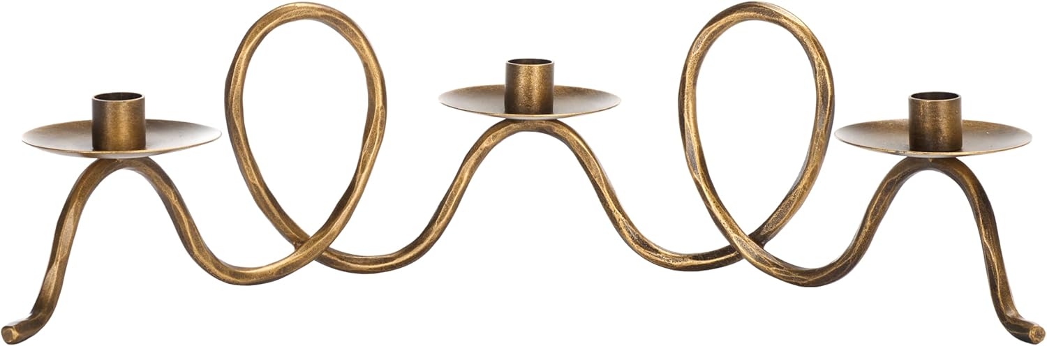 SAFAVIEH Home Collection Cian Brass Candleholder Centerpiece