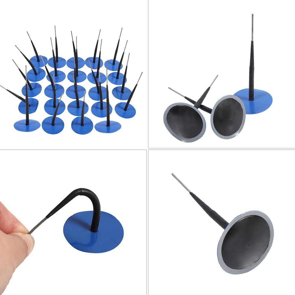 Zestaw do naprawy opon, Plug Patch Gum Tyre, zestaw naprawczy do opon, klej do naprawy opon, grzybów, wtyki igłowe do naprawy grzybów, gumy, opony do samochodu, motocykla/roweru, 24 sztuki, 5 mm