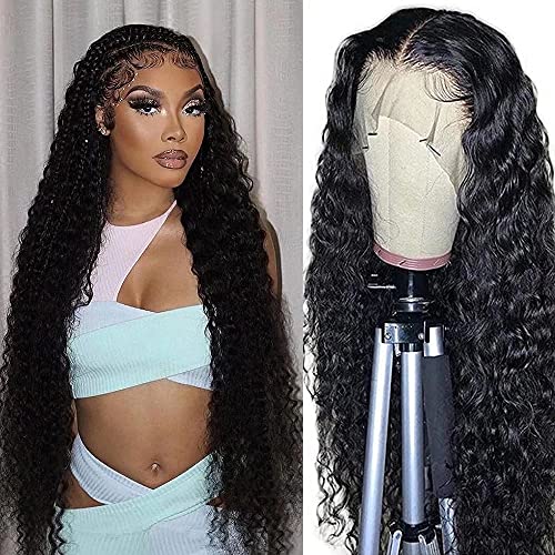 Usuchbeauty Lace Front Wigs Human Hair 13x4 Water Wave Lace Wigs Human Hair Wig with Baby Hair 180% Density Pre Plucked Hair Wigs for Black Woman 100% Brazilian Virgin Hair Wigs