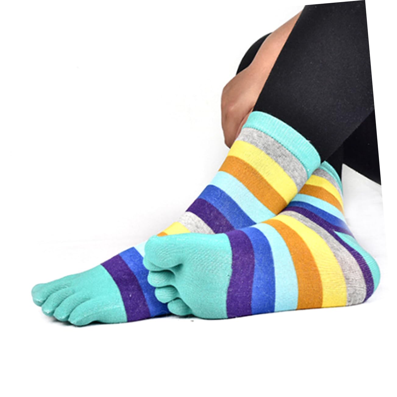 WOFASHPURET Toe Socks Finger Socks Women Striped Socks House Slippers for Woman