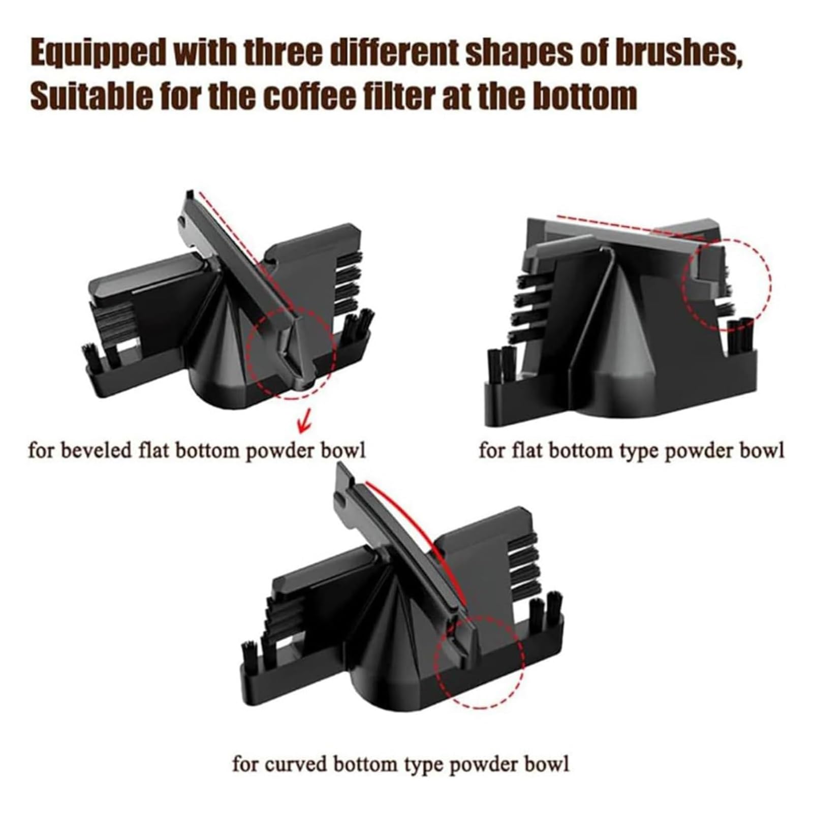 Limpiador eléctrico automático de café molido para máquinas de espresso, limpiador de portafiltros con cubo acrílico visual, 3 modos de limpieza para una eliminación eficiente del café molido