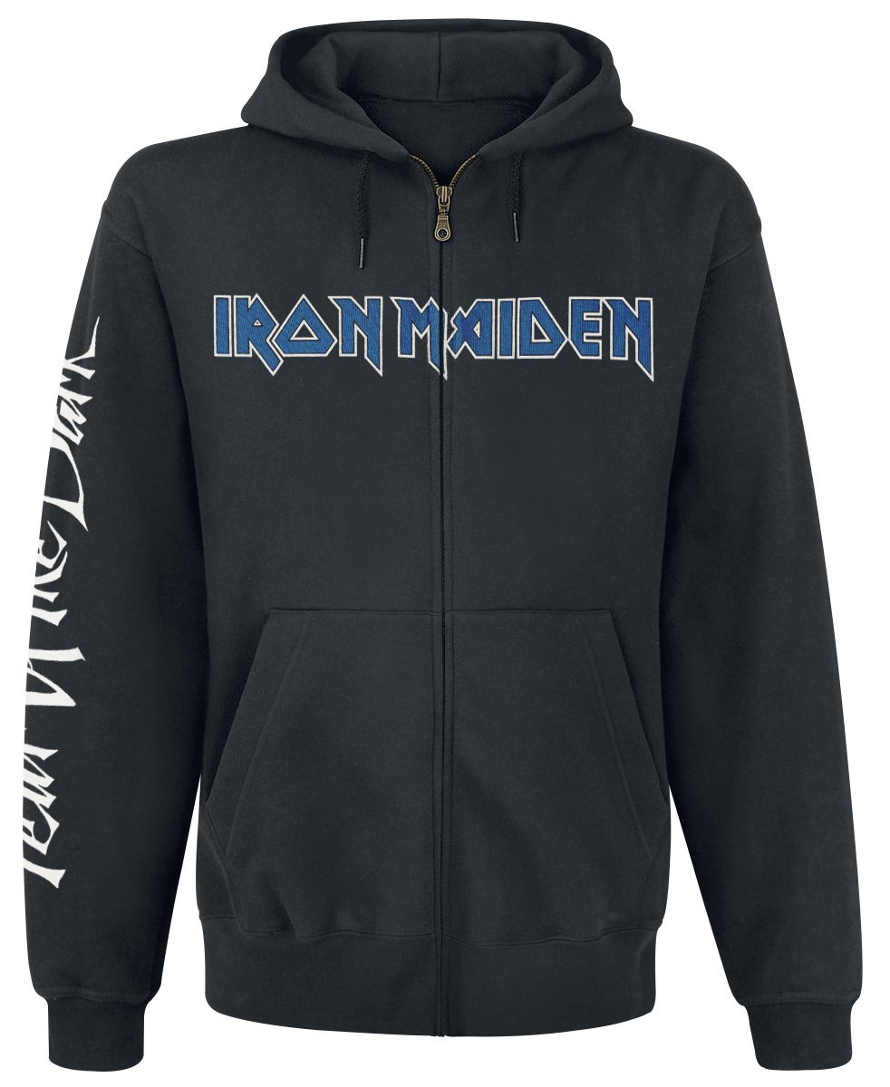 Iron Maiden Fear of The Dark Hombre Capucha con Cremallera Negro 50% algodón, 50% poliéster Regular