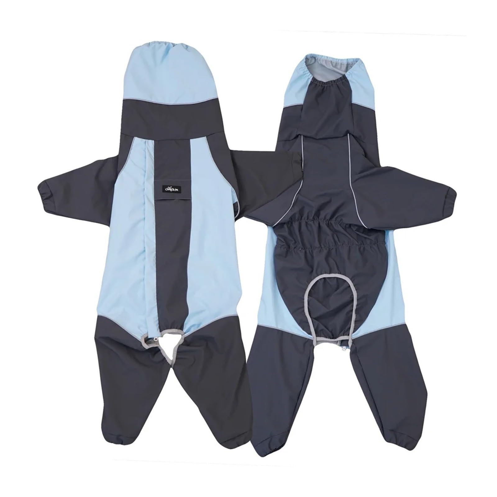Hunde-Regenmantel, wasserdichte Ganzkörper-Regenbekleidung mit Kapuze(Blue,M)