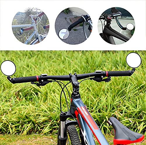 Handlebar Bike Mirrors, 1pcs HD Bicycle Rearview Mirror, Adjustable Handlebar Mounted Convex Mirror with Allen Wrench, for Mountain Road Bikes