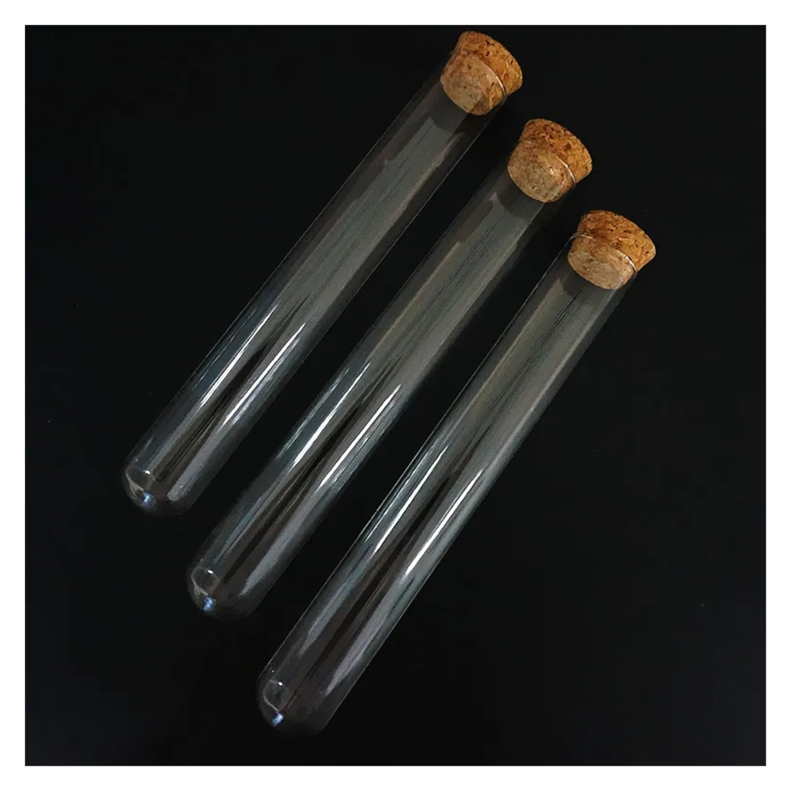 6 Teile/los 25x200mm Transparent Runden Boden Reagenzgläser Aus Glas Mit Kork Holz Stopfen For Labor Container