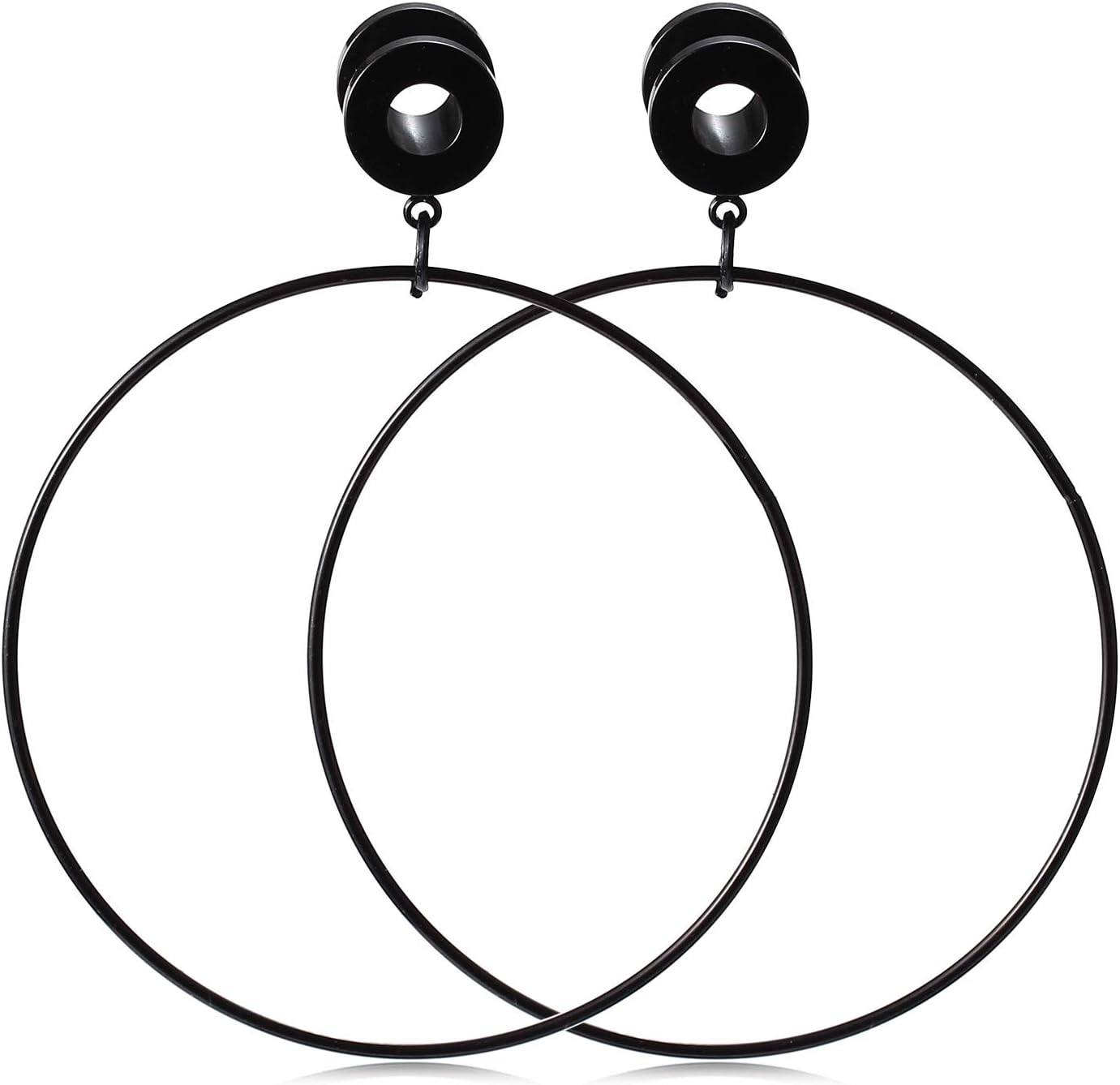 Ear Tunnels Surgical Steel Large Hoop Ear Plugs Expander Dangle Gauges Ear Gauges Stretcher Piercing 6mm-25mm