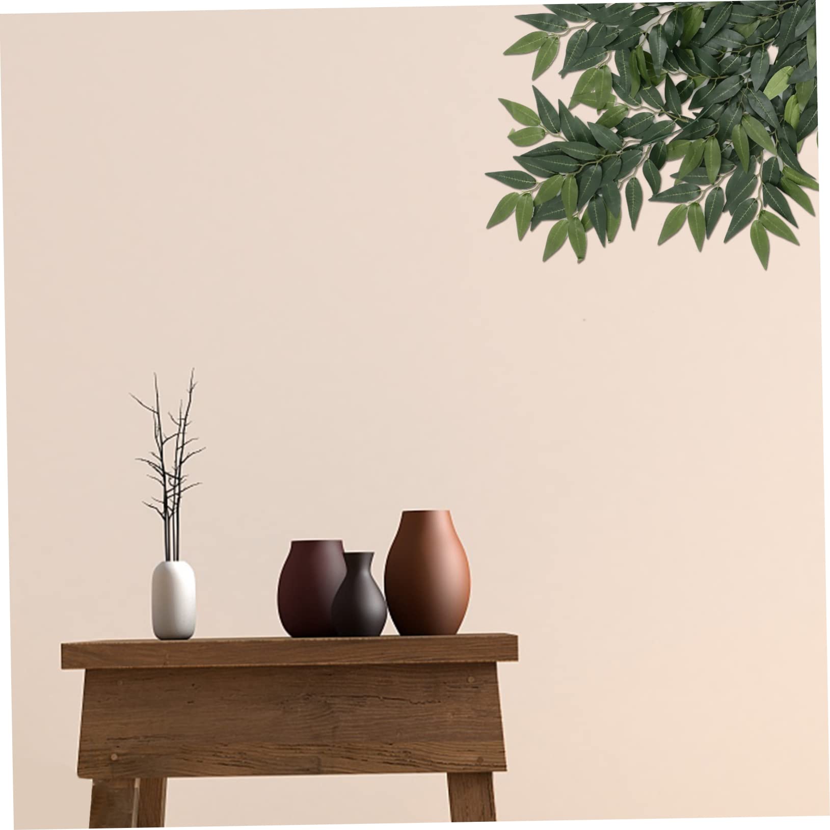 STOBAZA 3pezzi Ramo Di Eucalyptus Artificiale Per Decorazioni Nuziali e Feste Foglie Simulato Per Composizioni Floreali e Decorazioni Domestiche Di Punti Naturale