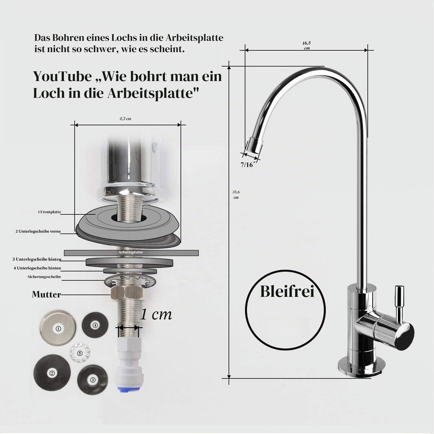 Geekpure 6-Stufiges Umkehrosmose-Trinkwasserfiltersystem mit DI-Filter TDS bis 0-75GPD | Wasserreiniger unter der Spüle mit DI-Filter, TDS bis 0