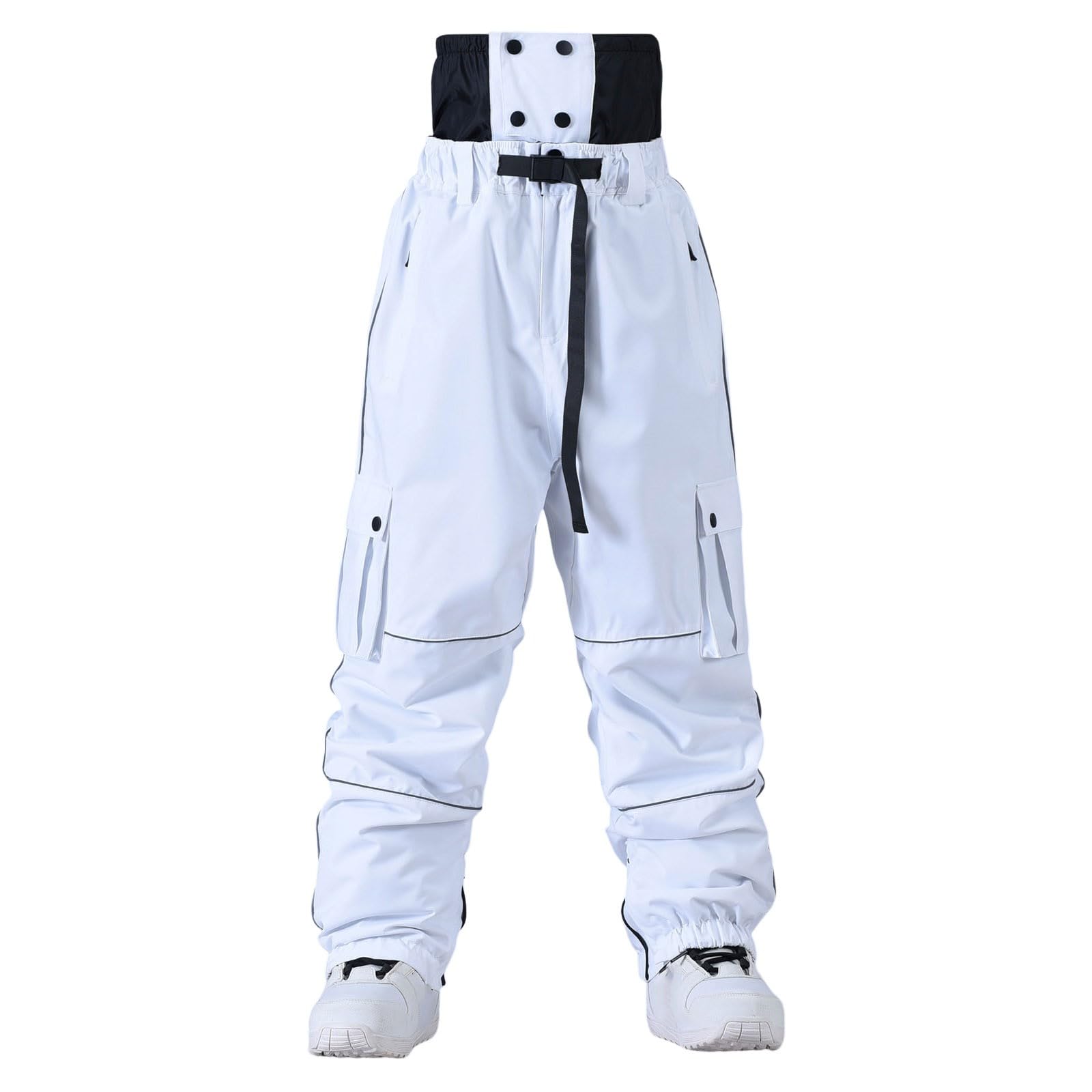 Generico Pantalone Sci Uomo Impermeabili Pantaloni Sci Caldo Baggy Snowboard Pants Tecnici Pantalone Neve Invernali Salopette Trekking
