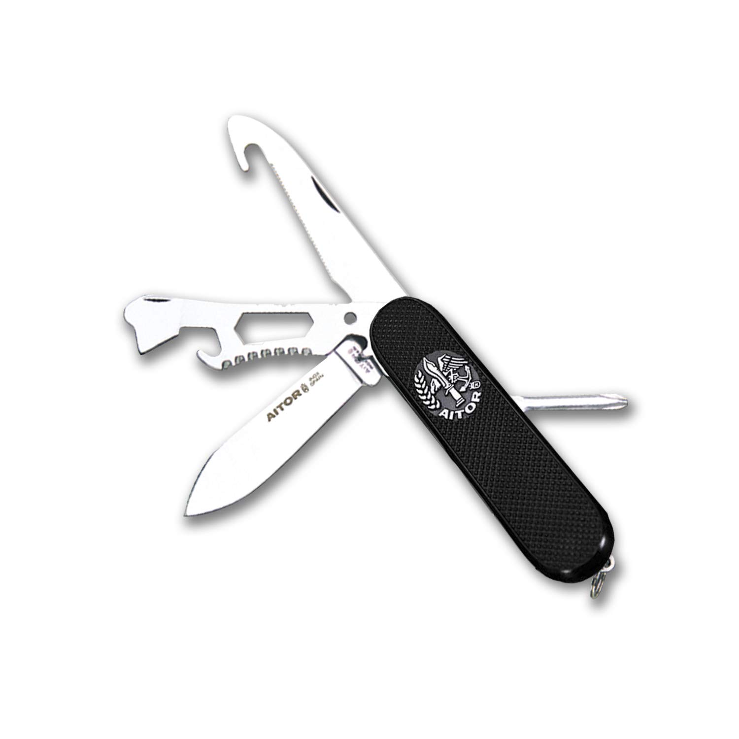 Navaja multiusos Aitor Escape clásica 4 usos verde hoja <8cm.
