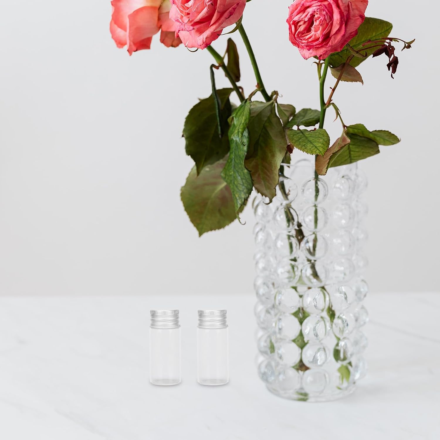 10ml Glass Serum Bottles with Aluminum Leak-proof Caps, grade Glass Containers for Chemical Resistance and Secure Storage, Pack of 10 for Lab or Travel Use
