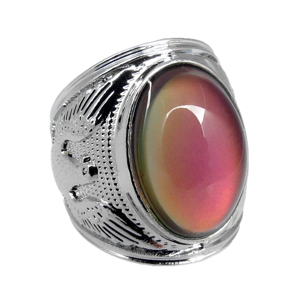 LOOM TREEEagle Pattern Mood Ring Emotion Feeling Color Changing Gemstone Ring 23mm