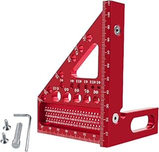 Aluminum Square 3D Multi-Angle, 45/90 Degree,Precision Combination Square Tool for Woodworking - Multi-Angle Measuring Ruler with Protractor, Layout & Framing for DIY, Carpentry