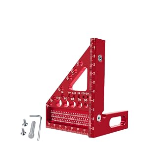 Woodworking Square, 3D Aluminum Carpenter Layout Tool, 45/90 Ruler