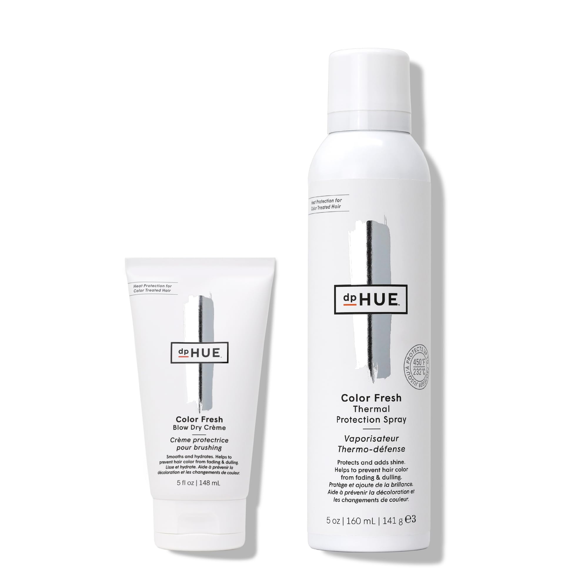 dpHUE Color Fresh Blow Dry Creme (5 oz) + Color Fresh Thermal Protection Spray (5 oz) - For All Hair Types - Color Safe
