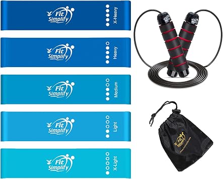 Fit Simplify Resistance Loop Exercise Bands and Jump Rope