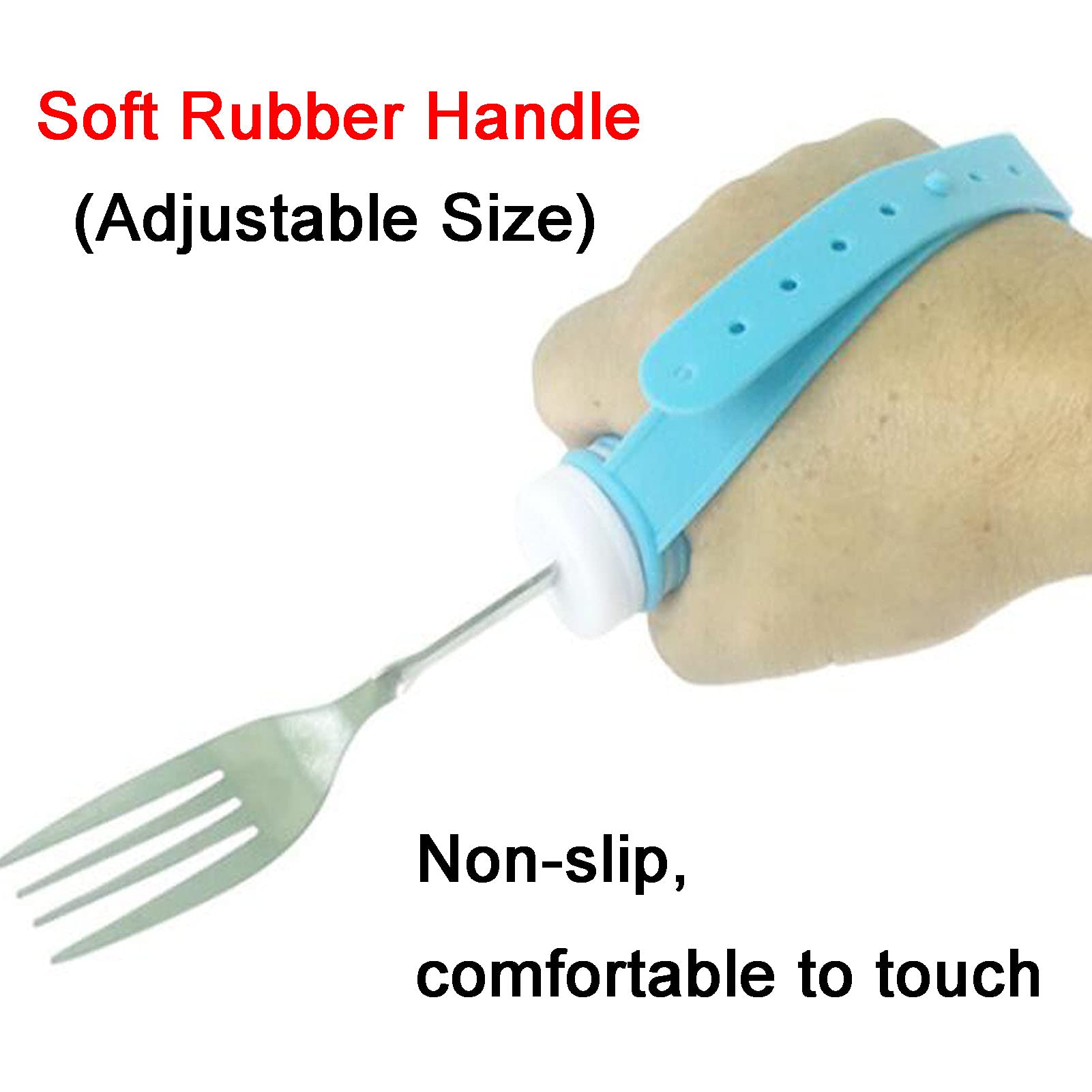 WIPPWER Utensilio de Ayuda for Comer Cubiertos de fácil Agarre Utensilios for Comer adaptables Tenedor Cubiertos en ángulo antivibración for Ayuda for Comer Independiente