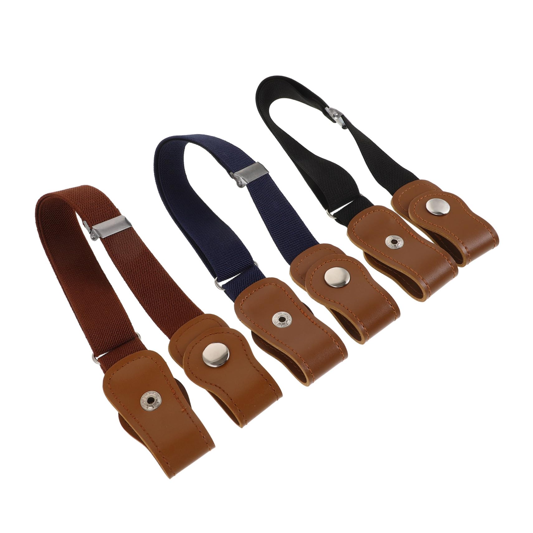 FOMIYES 3Pcs Elastic Belts for Boys Waist Belts for Dresses Jeans School Uniforms Lightweight Durable Light