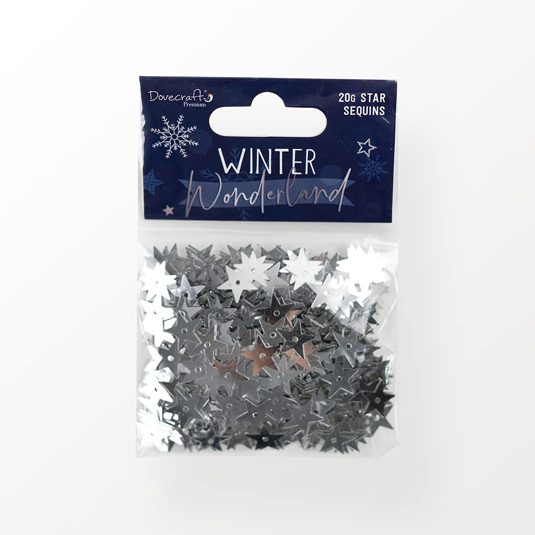 DovecraftPremium Winter Wonderland Sequins-Stars, Multi, One Size
