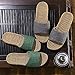 HANDKEI Fashion unisex linen slippers non-slip indoor slippers open toe outdoor beach shoes sandals (4-5, green, numeric_4)