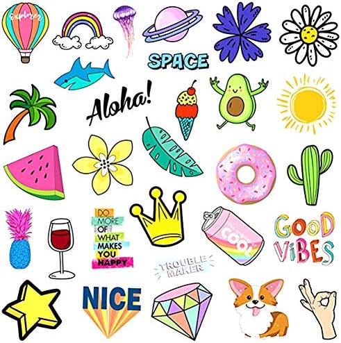 amazon com aesthetic trendy vsco girl stickers cute waterproof vinyl for waterbottle laptop luggage computer folder stickers for kids teens girls womem 30pcs pack toys games