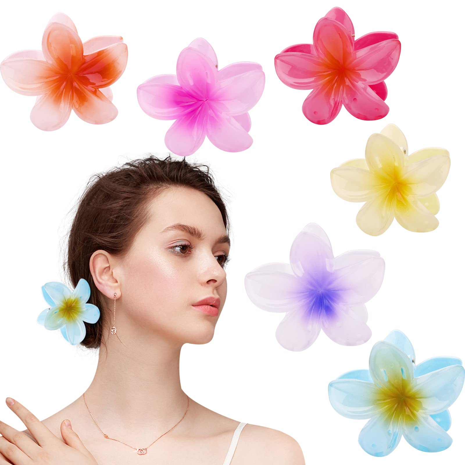 Bekecidi Juego de 6 pinzas para el pelo con forma de flor de huevo Bauhinia para mujeres, niñas y niños para cabello grueso, pelo fino, pasador antideslizante para fijar el cabello