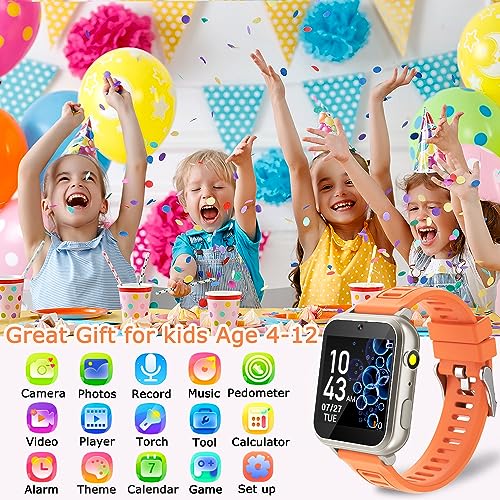 Image of Cosjoype Kids Smart Watch Girls Gifts Age 5-12, 24 Puzzle Games HD Video Camera Music Player Storybook Pedometer HD Flashlight 12 /24hr Touchscreen Kids Watch with Screen Protector