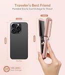 FARERY Céramique Mini Redresseur de cheveux, 1.5 De pouce large Mini Fer plat pour le lissage rapide, Petit lissage plat pour les cheveux pour le voyage, Fer à cheveux portable avec double tension et sac de rangement