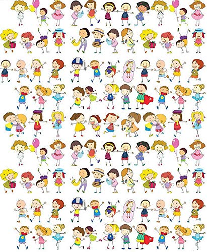 Kids of The World - 21686 - Ceramic Decal - Enamel Decal - Glass Decal - Waterslide Decal - 3 Different Size Sheet (Images) to Choose from. Choose Either Ceramic (Enamel) or Glass Fusing Decals