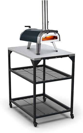 Ooni Karu 2 Multi-Fuel Outdoor Pizza Oven and Medium Outdoor Modular Pizza Oven Table Bundle