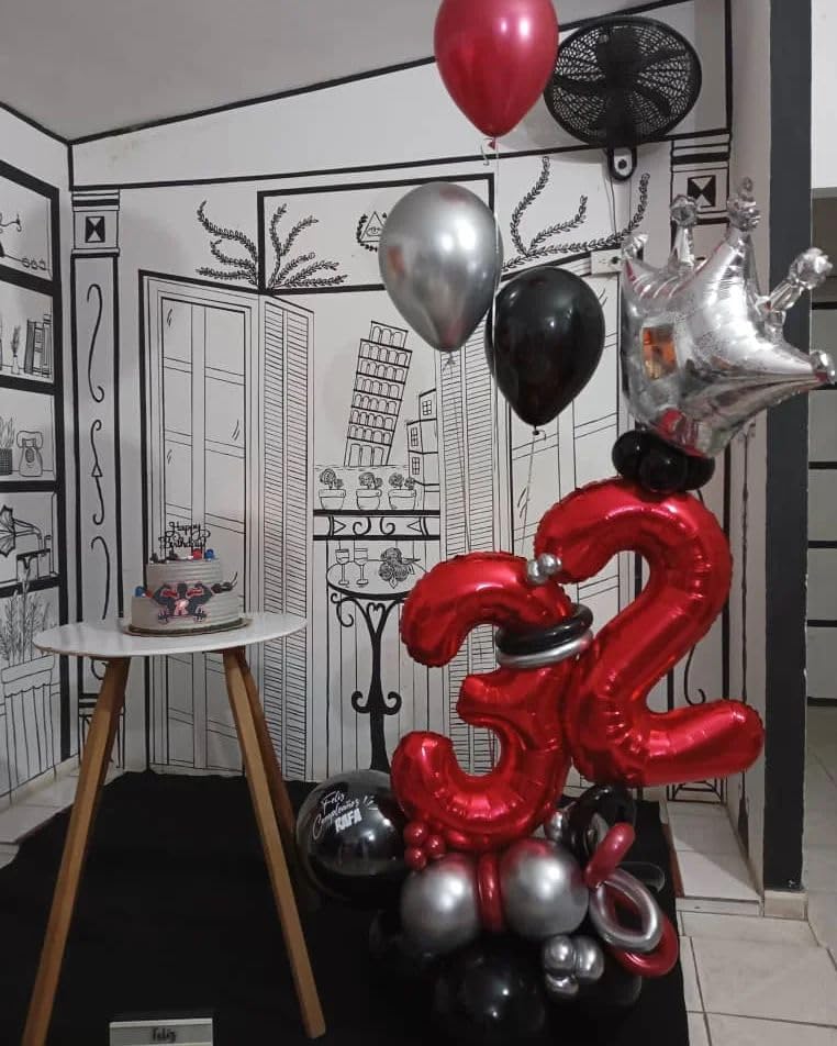 Image of Red Number 3 Balloon 40 Inch, 3rd Birthday Celebration Supplies Women Men, 3 Balloon for Theme Party