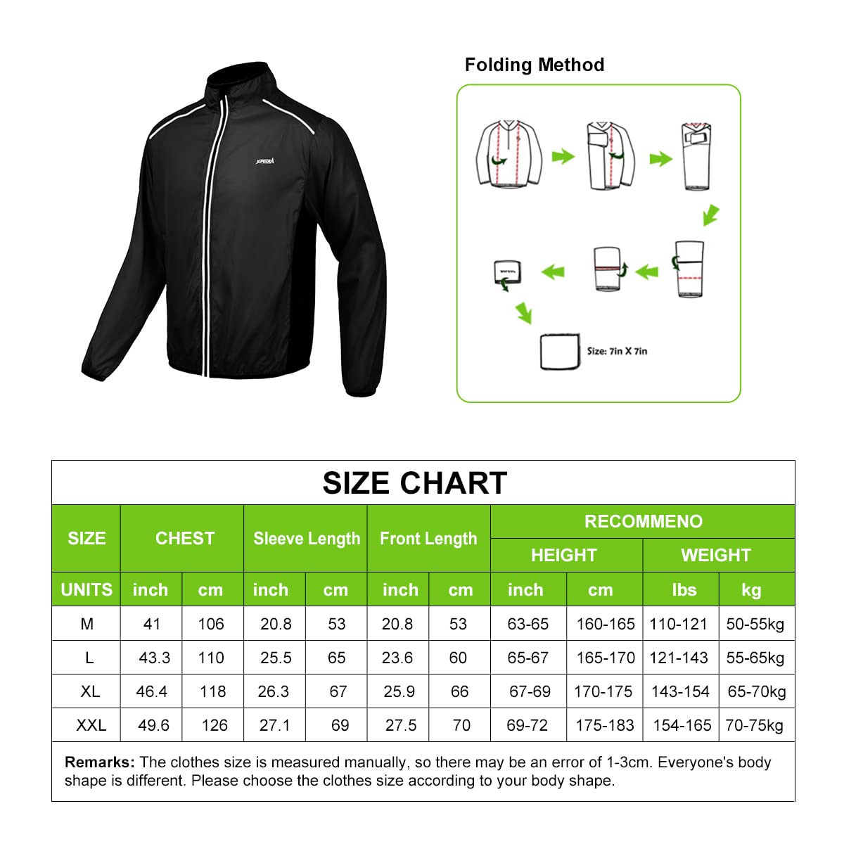 Veste Cyclisme Hommes Respirant Impermeable Protection UV Haute Visibilité Long Manches
