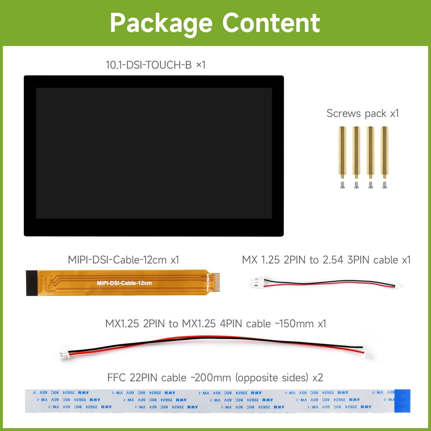 Waveshare 10.1inch DSI Capacitive Touch Display, Compatible with Raspberry Pi 5/4B and ESP32-P4, Wide Color Gamut, 720 × 1280, IPS Panel, Supports 10-Point Touch, Toughened Glass Panel