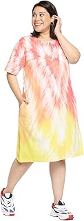 Wear Your Opinion Women's Plus Size Tie Dye T-Shirt Dress