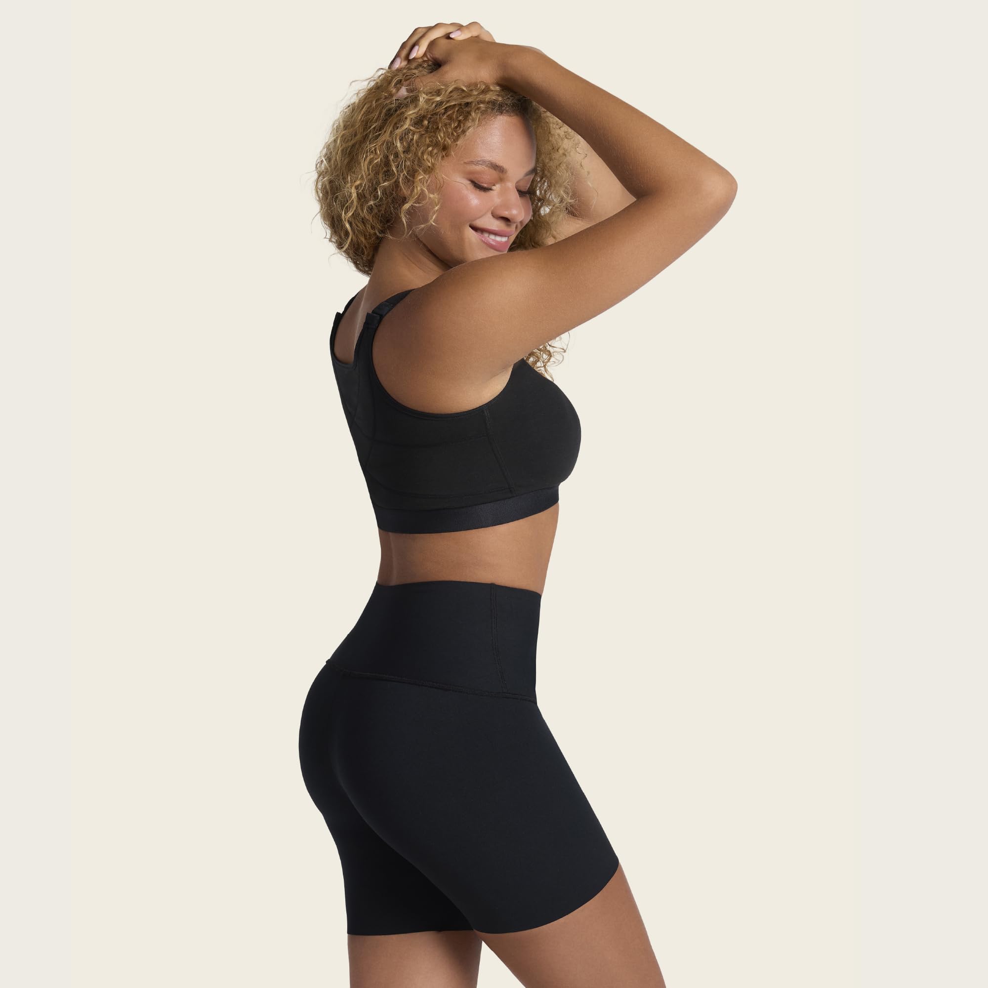 Leonisa Kurze high Waist Radlerhose/Radlershorts für Damen - Kurze Leggings