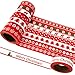 Produktbild EDGEAM 8er/Set Washi Tape Weihnachten Christmas Rot Klebeband Dekorative Scrapbooking 15MM x 10M (Stil-SD1R)