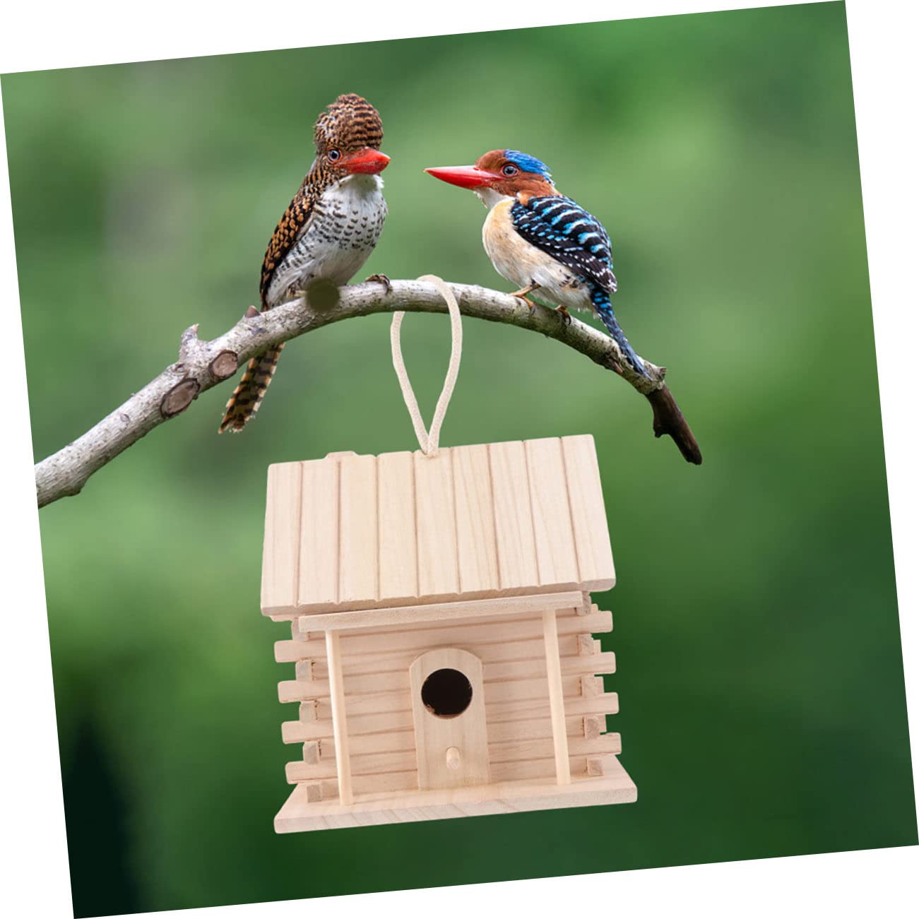 COLLBATH Nid d'Oiseau en Suspendu Maison pour Oiseaux Accessoire d'Extérieur Cabane à Oiseaux Nid pour Canari Perroquet Alouette 2 Pièces