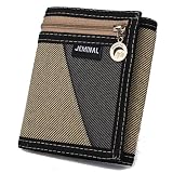  OURBAG Hombre Carteras Casual Cartera de lona Vertical Masculino Bolso Carteras Albaricoque