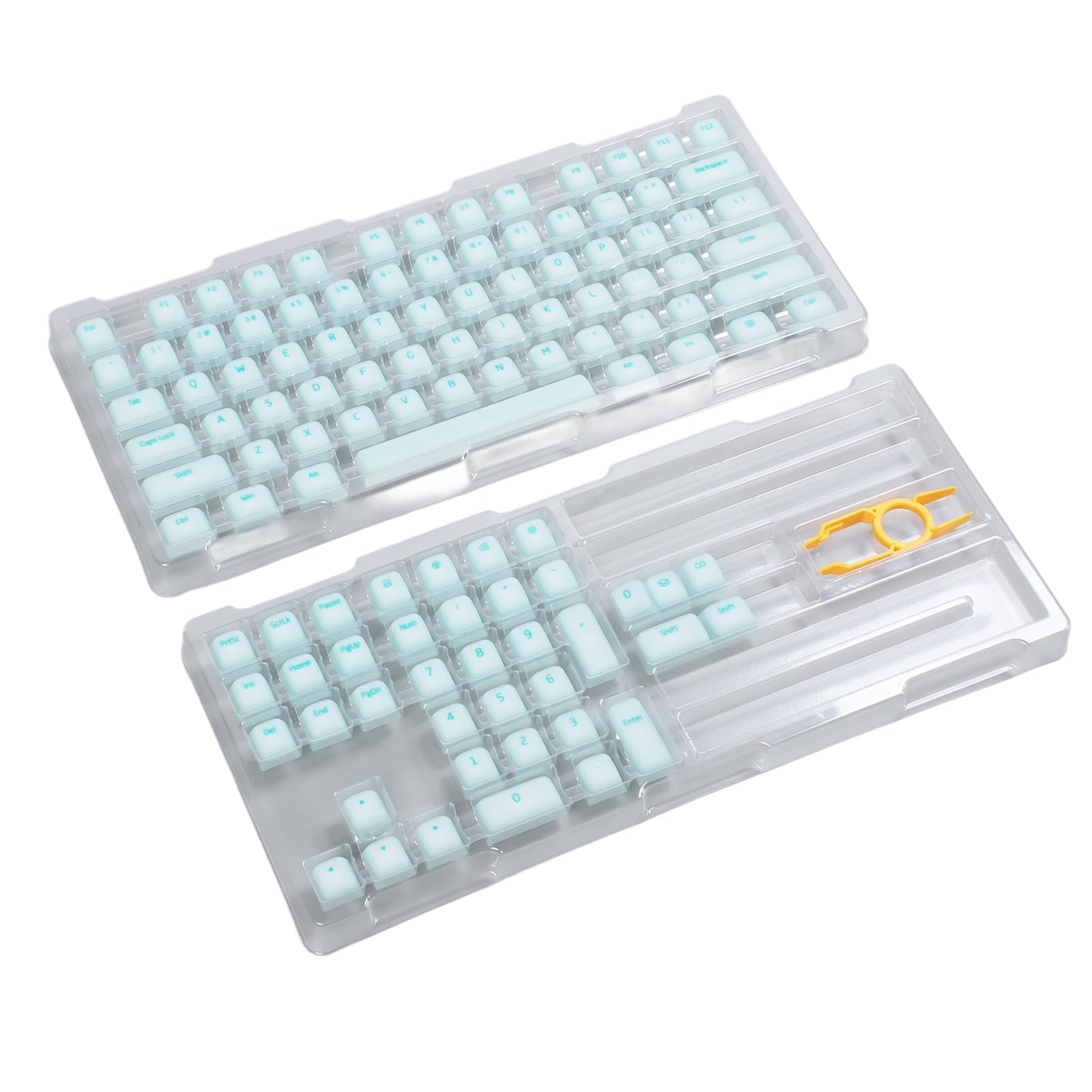 Keycaps PBT, 113 Klawiszy Oryginalna wysokość z Klawiszem dla 61 64 68 72 82 84 87 104 108 Mechaniczne Klawiatury Mute Minimalist Style (Mint Green)