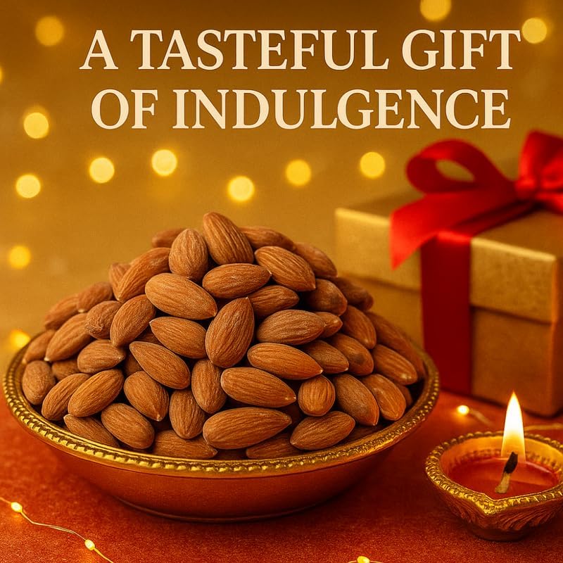 Image of Vbalaa Salted Almonds 200gm | Lightly Roasted & Salted | Crunchy & Healthy Snack | 100% Natural & Pure | Rich in Nutrition | Ideal for Snacking & Gifting