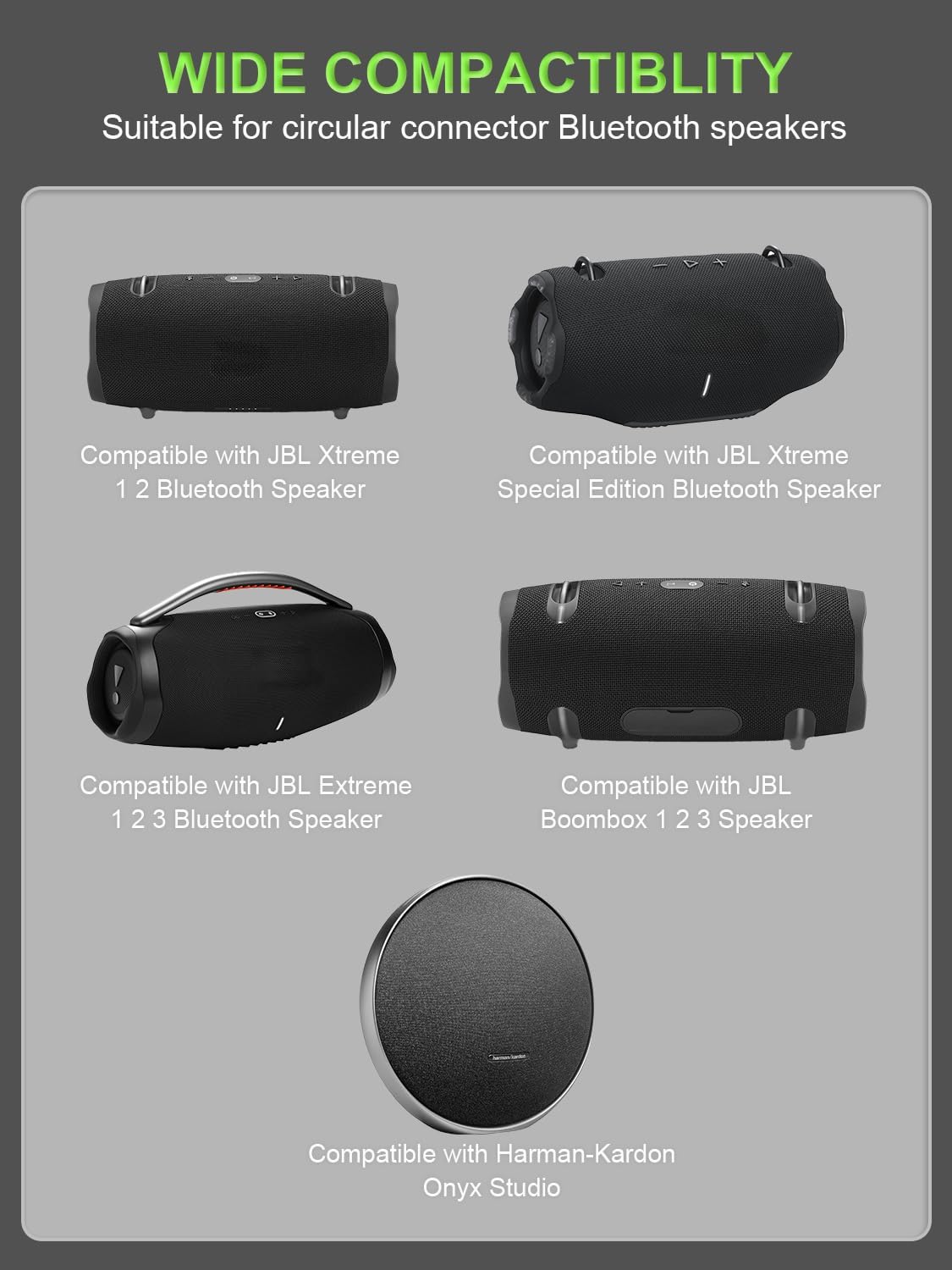 Charger Compatible with Jbl-Xtreme 2/1 Boombox/Extreme 1 2 3 Harman Kardon Onyx Studio 1 2 3 4 5 6 7 8 IV III II I, Go+ Play 4 3 2 1 Wireless Bluetooth Speaker Adapter Cord - Image 3