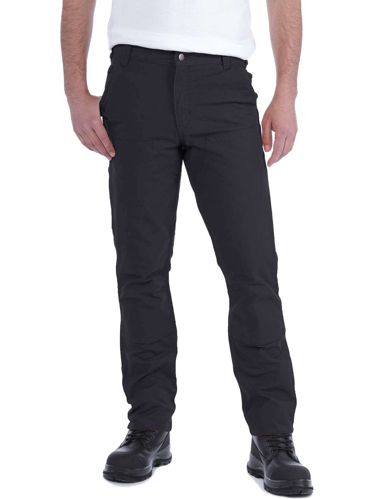 Carhartt Men's Rugged Flex® Straight Fit Duck Double-Front Utility Work Pant, Black, W32/L32