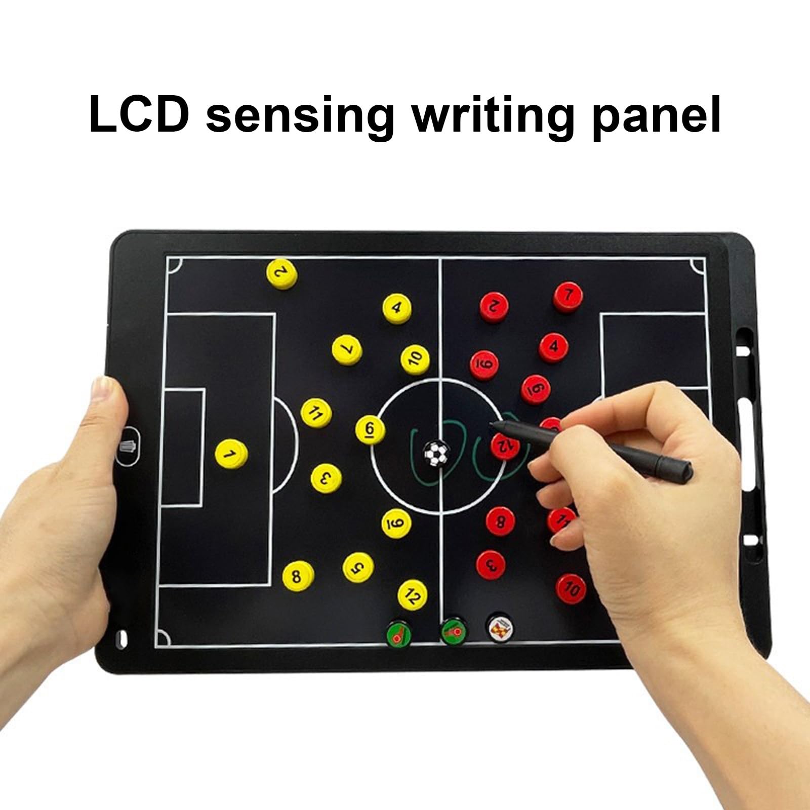 Lavagna Tattica Elettronica per Calcio, Lavagna Strategica LCD per il Calcio, Cancellazione e Blocco con un Solo Tocco, Include Penna Stilo