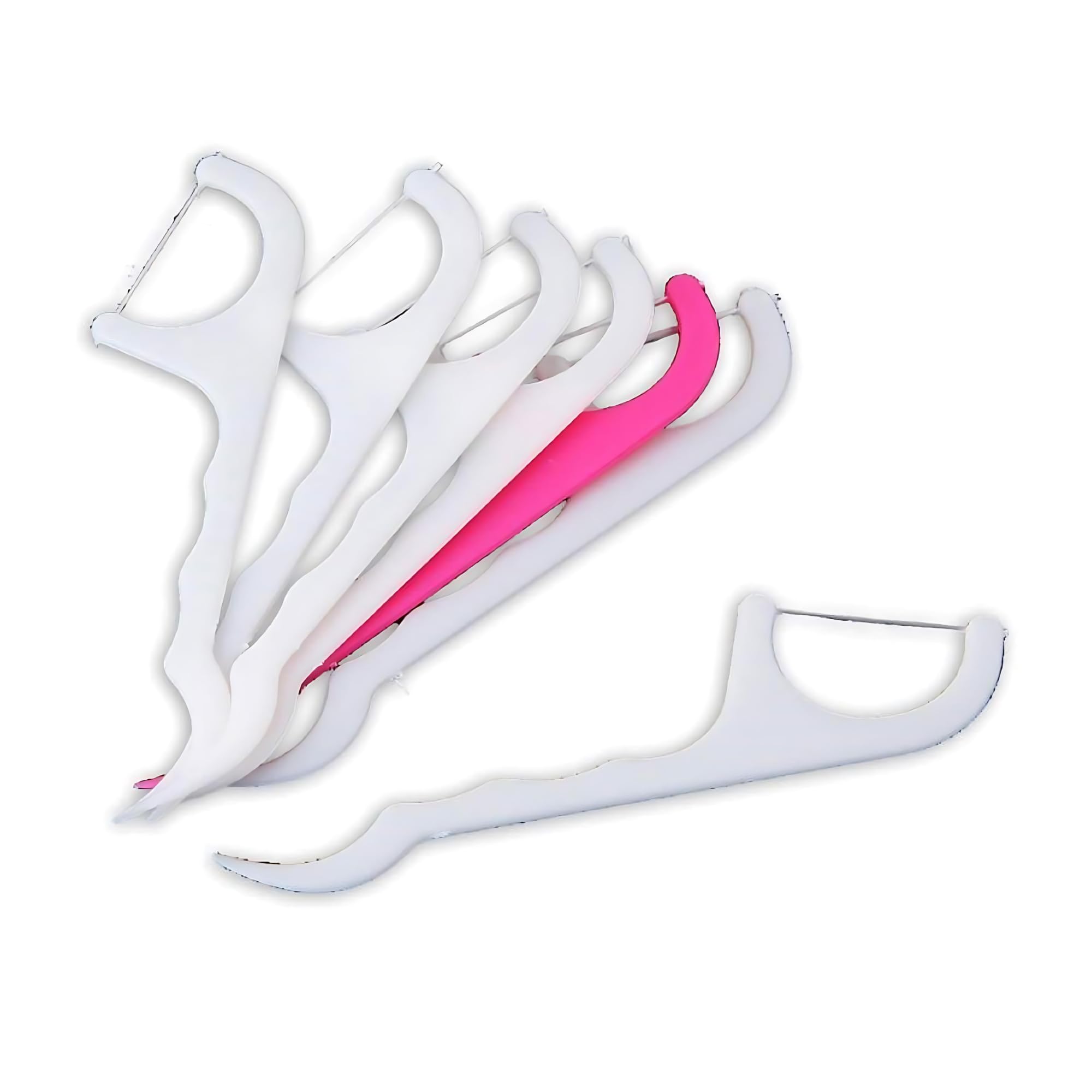 3-in-1 Dental Flossers with Tongue Cleaner & Toothpick for Fresh Breath and Healthy Gums, Multicolour, Pack of 5 - Oral Care Set (White + Pink)-image-39