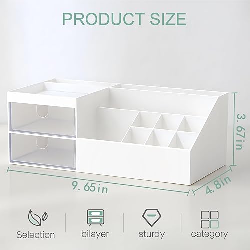 Miniatura 2 de BREIS Organizador de escritorio multifunción, almacenamiento de maquillaje para sombras de ojos, correctores, polvos, esmalte de uñas, 9.65 x 4.8 x