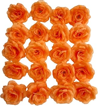 Corkwaw 25 Pcs 3 inch Artificial Rose Flower Heads,Silk Rose Head Flowers