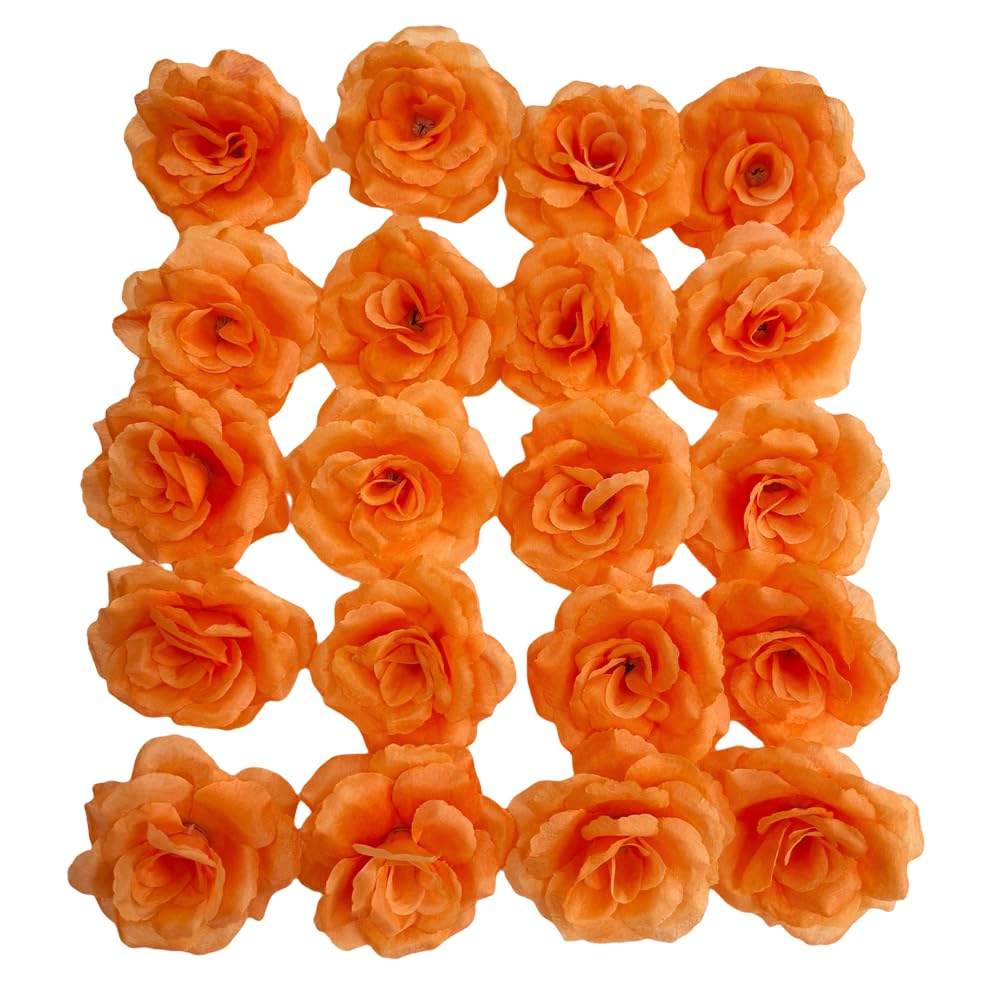 Corkwaw 25 Pcs 3 inch Artificial Rose Flower Heads,Silk Rose Head Flowers