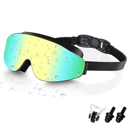 Gafas de natación para niños, gafas de natación polarizadas para niños, visión amplia, antivaho sin fugas, gafas de natación para edades de 4 a 16