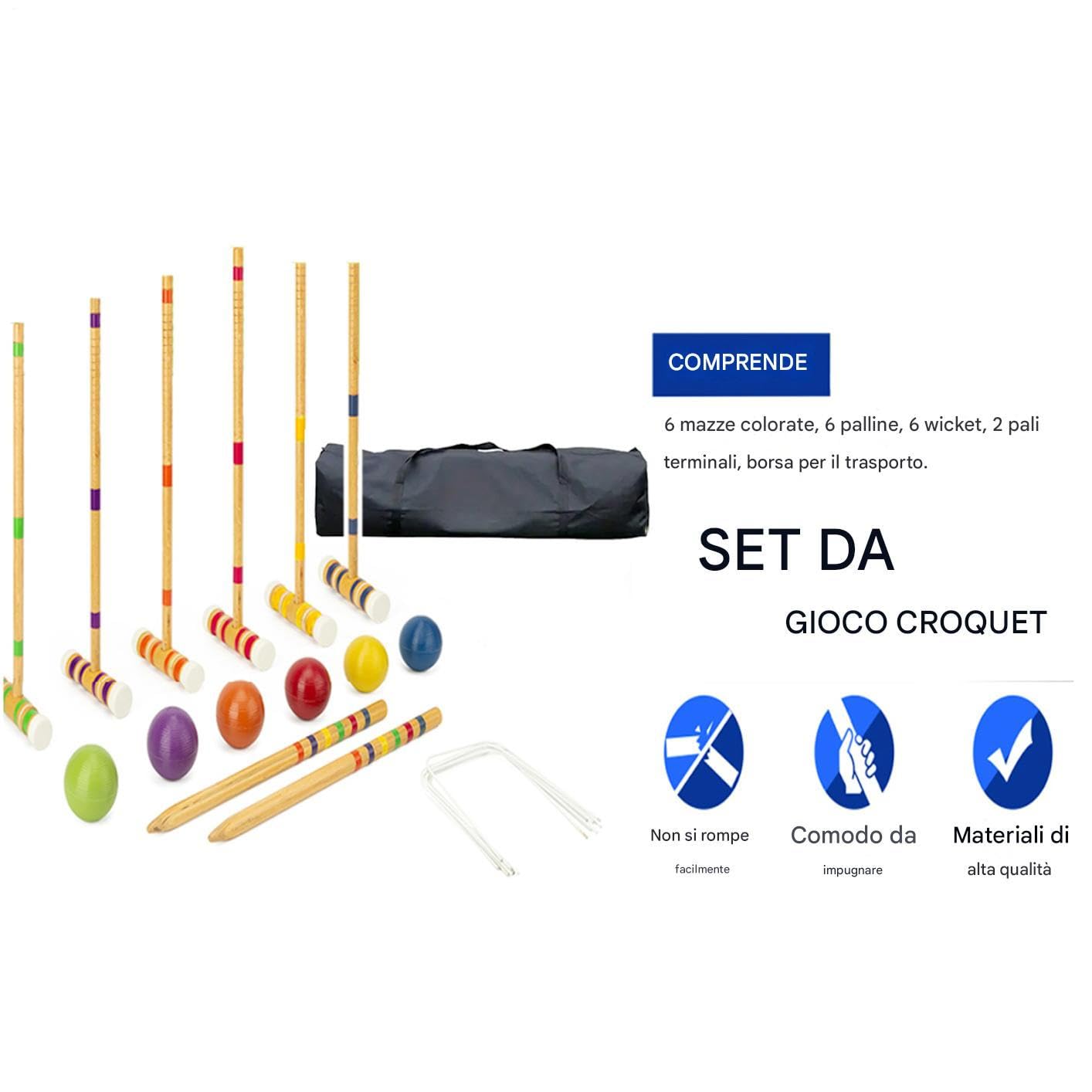 Spikes Ball Set, Ball Game Juego 6 Jugadores Juego de Juego de césped | Juego de bolos de madera reutilizable, kit deportivo al aire libre para hombres, mujeres
